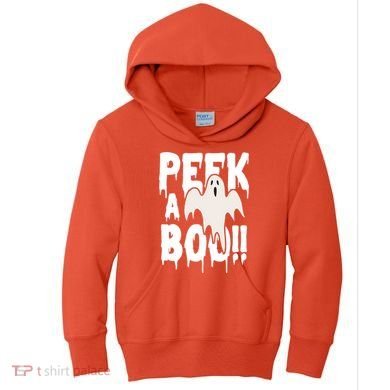 Peek A Boo Halloween Ghost Kids Hoodie