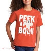 Peek A Boo Halloween Ghost Kids T-Shirt thumb 2