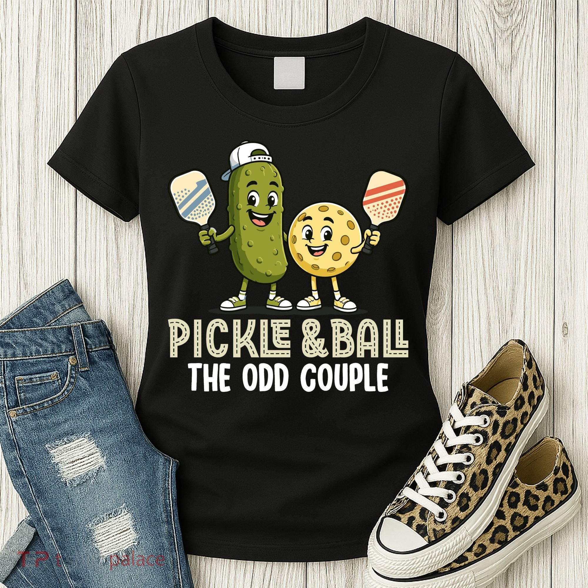 Pickle And Ball The Odd Couple Pickleball Matching Women's T-Shirt