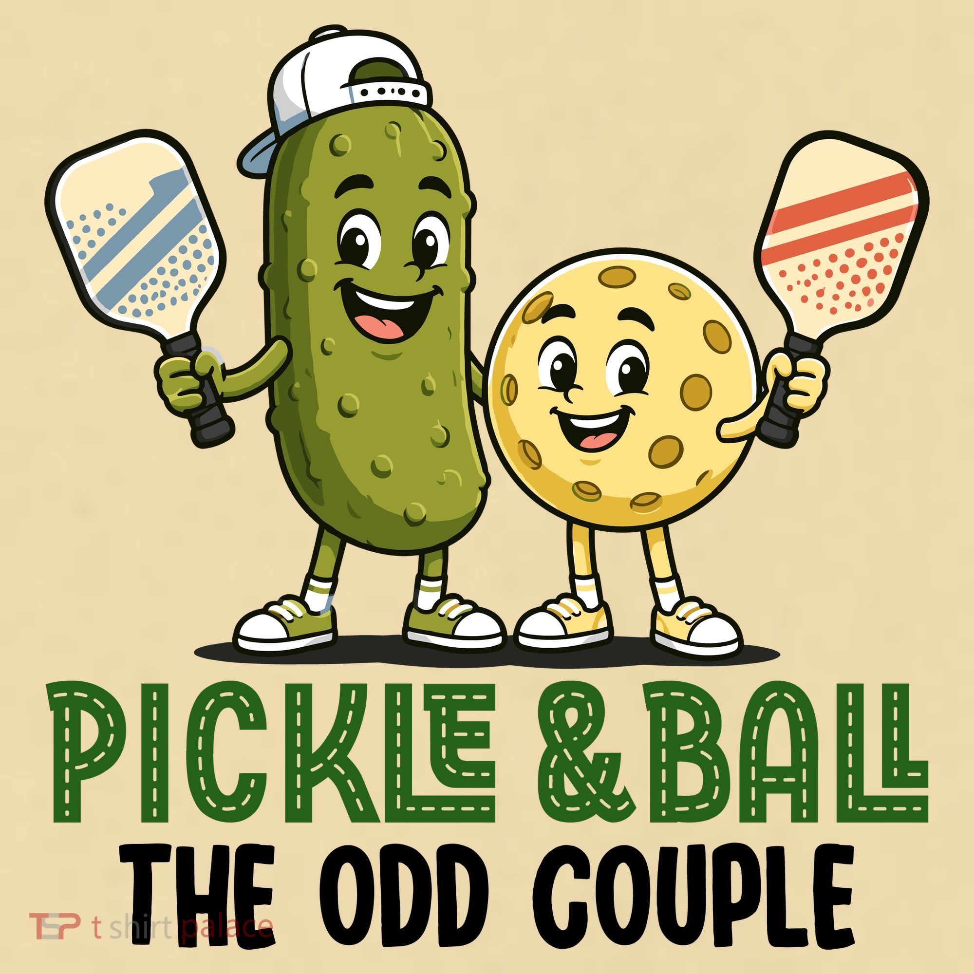 Pickle And Ball The Odd Couple Pickleball Matching T-Shirt