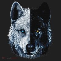 Polar And Black Two Face Wolf Split Face Magical Wolves Women's Sweatshirt thumb 2