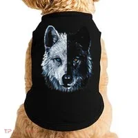 Polar And Black Two Face Wolf Split Face Magical Wolves Doggie Tank thumb 0