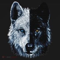 Polar And Black Two Face Wolf Split Face Magical Wolves Sweatshirt thumb 3