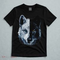 Polar And Black Two Face Wolf Split Face Magical Wolves T-Shirt thumb 5
