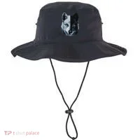Polar And Black Two Face Wolf Split Face Magical Wolves Bucket Hat thumb 0