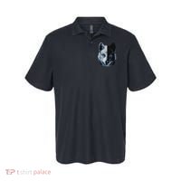 Polar And Black Two Face Wolf Split Face Magical Wolves Polo thumb 0