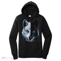 Polar And Black Two Face Wolf Split Face Magical Wolves Women's Hoodie thumb 0