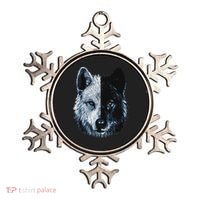 Polar And Black Two Face Wolf Split Face Magical Wolves Ornament thumb 0