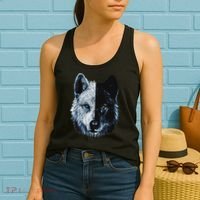 Polar And Black Two Face Wolf Split Face Magical Wolves Women's Tank Top thumb 2