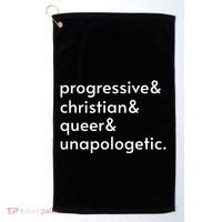 Progressive And Christian And Queer And Unapologetic Golf Towel thumb 0