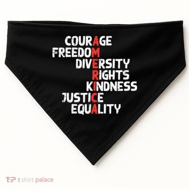 Protest America Courage Freedom Rights Resist  USA-Made Doggie Bandana