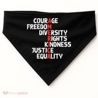 Protest America Courage Freedom Rights Resist  USA-Made Doggie Bandana thumb 0