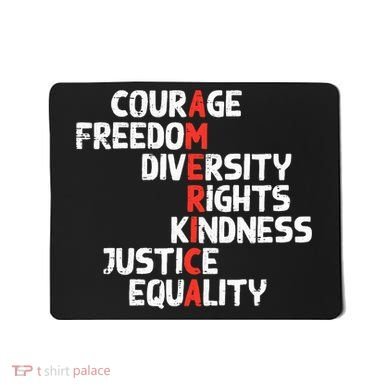 Protest America Courage Freedom Rights Resist  Mousepad