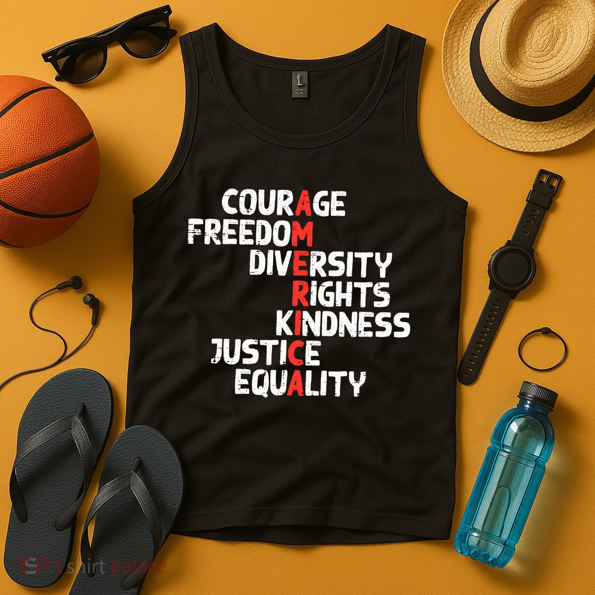 Protest America Courage Freedom Rights Resist  Tank Top