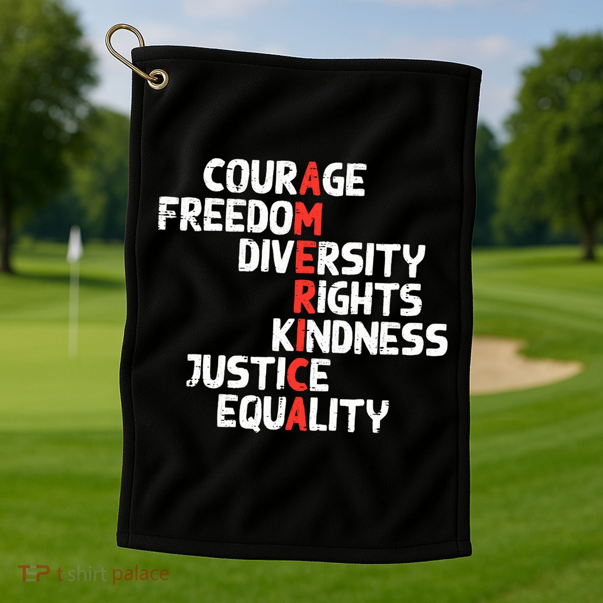 Protest America Courage Freedom Rights Resist  Golf Towel
