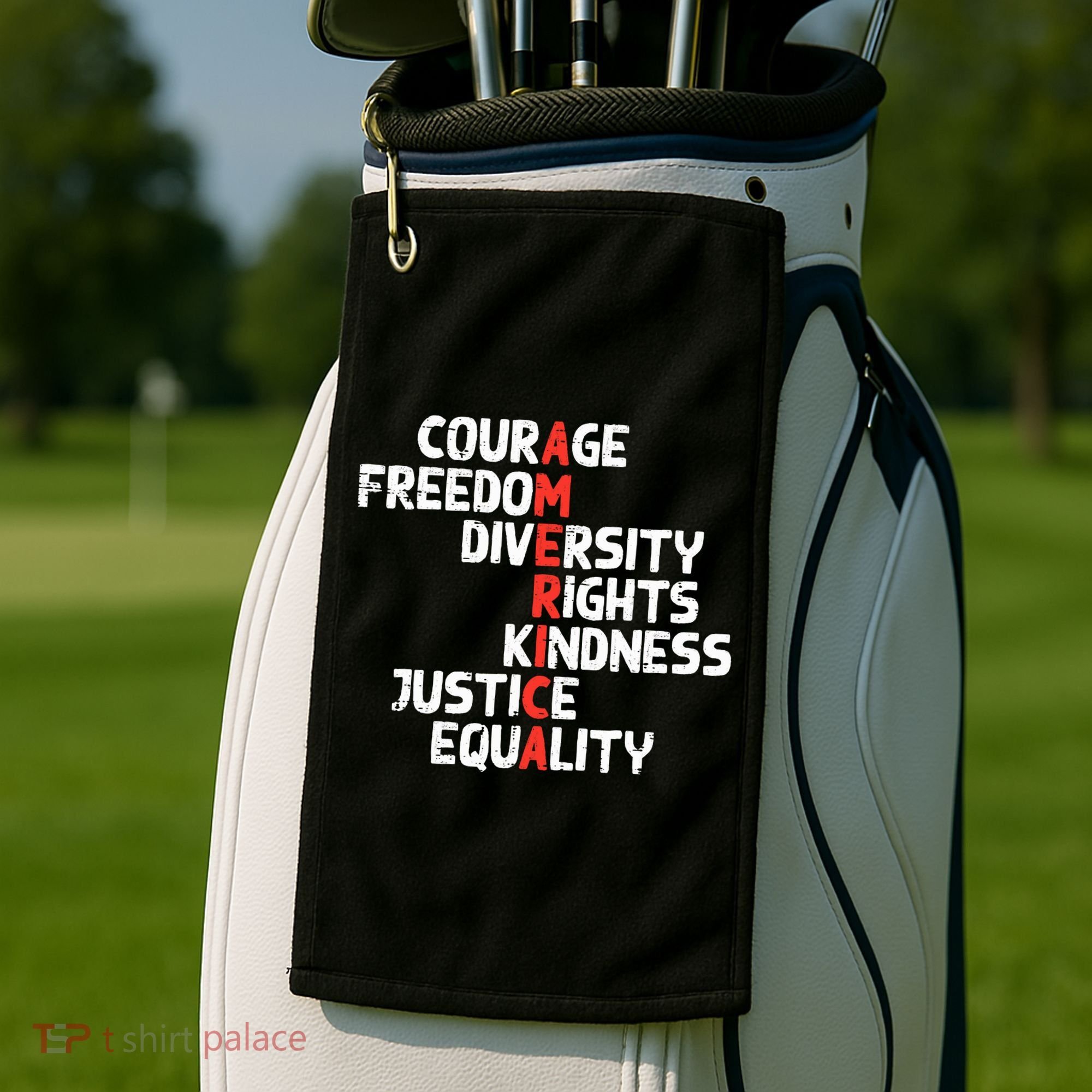 Protest America Courage Freedom Rights Resist  Golf Towel