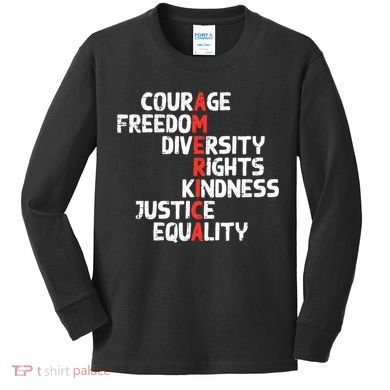 Protest America Courage Freedom Rights Resist  Kids Long Sleeve Shirt
