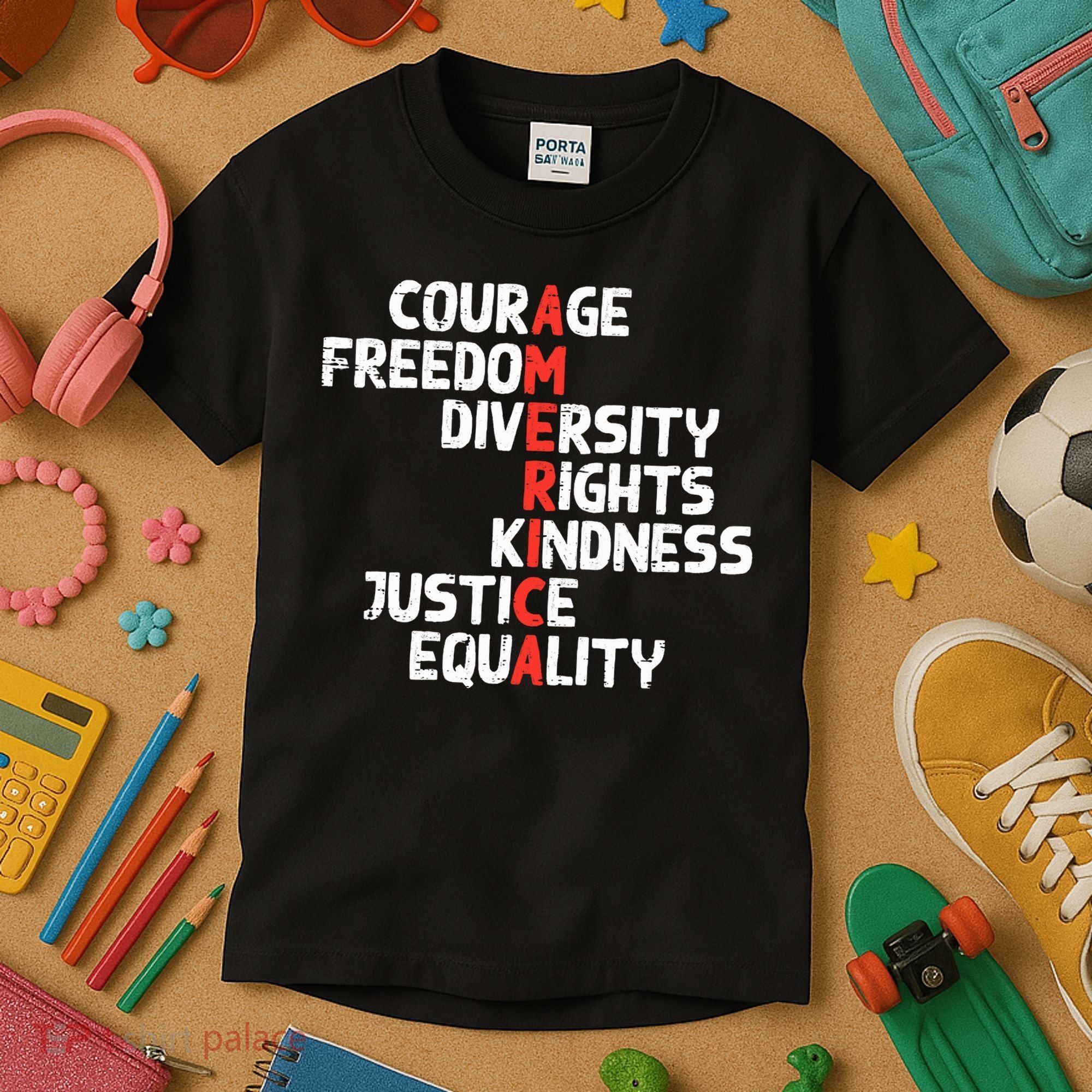 Protest America Courage Freedom Rights Resist  Kids T-Shirt