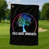 Protect All Child Abuse Prevention Awareness Month Golf Towel thumb 1