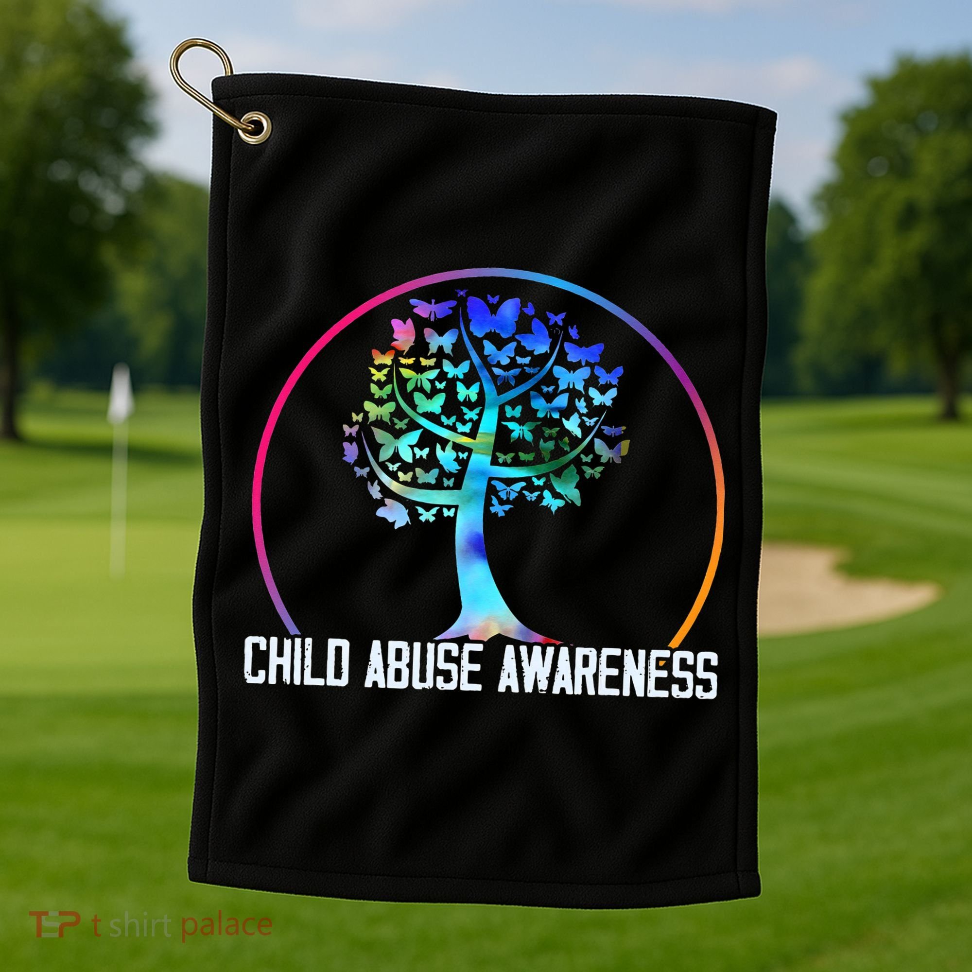 Protect All Child Abuse Prevention Awareness Month Golf Towel