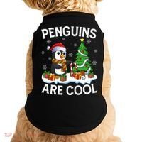 Penguins Are Cool Xmas Tree Lights Santa Penguin Christmas Gift Doggie Tank thumb 0
