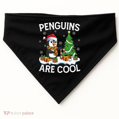Penguins Are Cool Xmas Tree Lights Santa Penguin Christmas Gift USA-Made Doggie Bandana