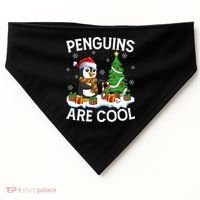 Penguins Are Cool Xmas Tree Lights Santa Penguin Christmas Gift USA-Made Doggie Bandana thumb 0