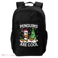 Penguins Are Cool Xmas Tree Lights Santa Penguin Christmas Gift Backpack thumb 0