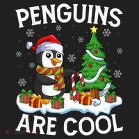 Penguins Are Cool Xmas Tree Lights Santa Penguin Christmas Gift Beanie thumb 2