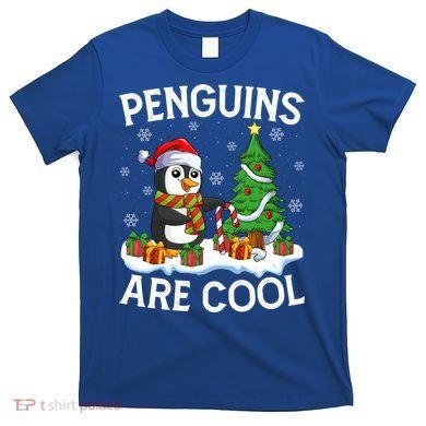 Penguins Are Cool Xmas Tree Lights Santa Penguin Christmas Gift T-Shirt