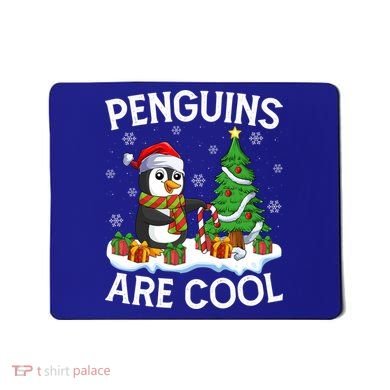 Penguins Are Cool Xmas Tree Lights Santa Penguin Christmas Gift Mousepad