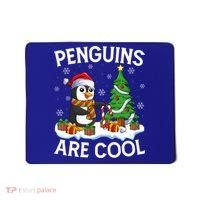Penguins Are Cool Xmas Tree Lights Santa Penguin Christmas Gift Mousepad thumb 0