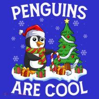 Penguins Are Cool Xmas Tree Lights Santa Penguin Christmas Gift Baby Bodysuit thumb 2