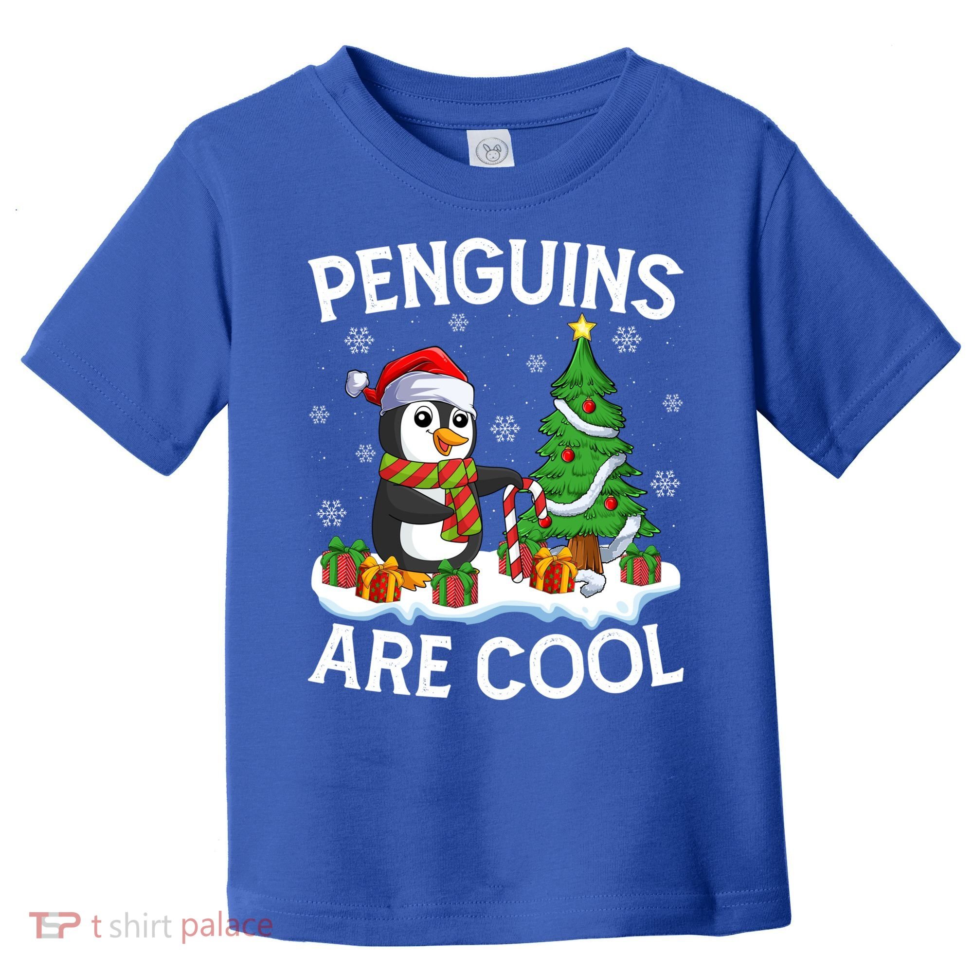 Penguins Are Cool Xmas Tree Lights Santa Penguin Christmas Gift Toddler T-Shirt