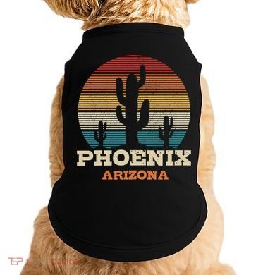 Phoenix Arizona Cactus Vintage Retro Desert Souvenir Gift Doggie Tank