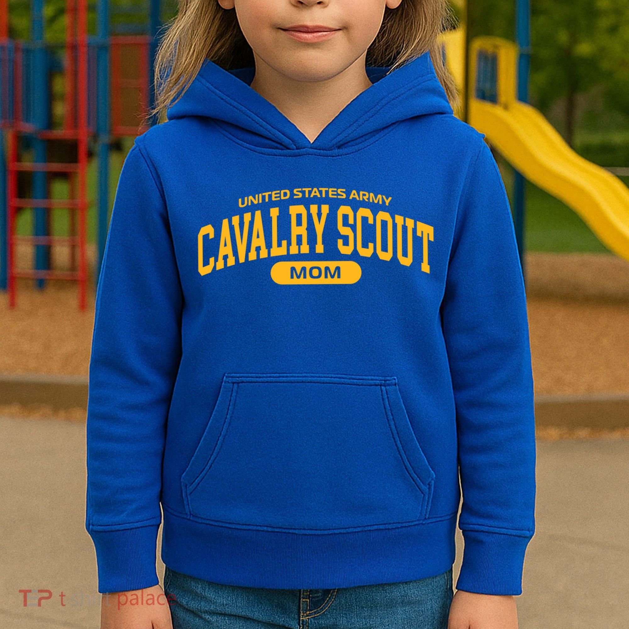 Proud Army Cavalry Scout Mom Gift Kids Hoodie