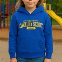 Proud Army Cavalry Scout Mom Gift Kids Hoodie thumb 3