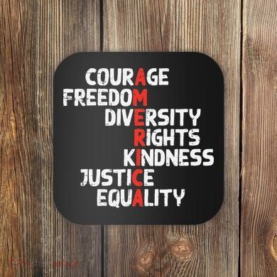 Protest America Courage Freedom Rights Resist Women Coaster