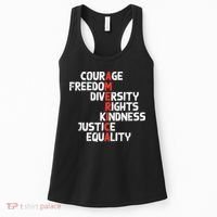 Protest America Courage Freedom Rights Resist Women Women's Tank Top thumb 0