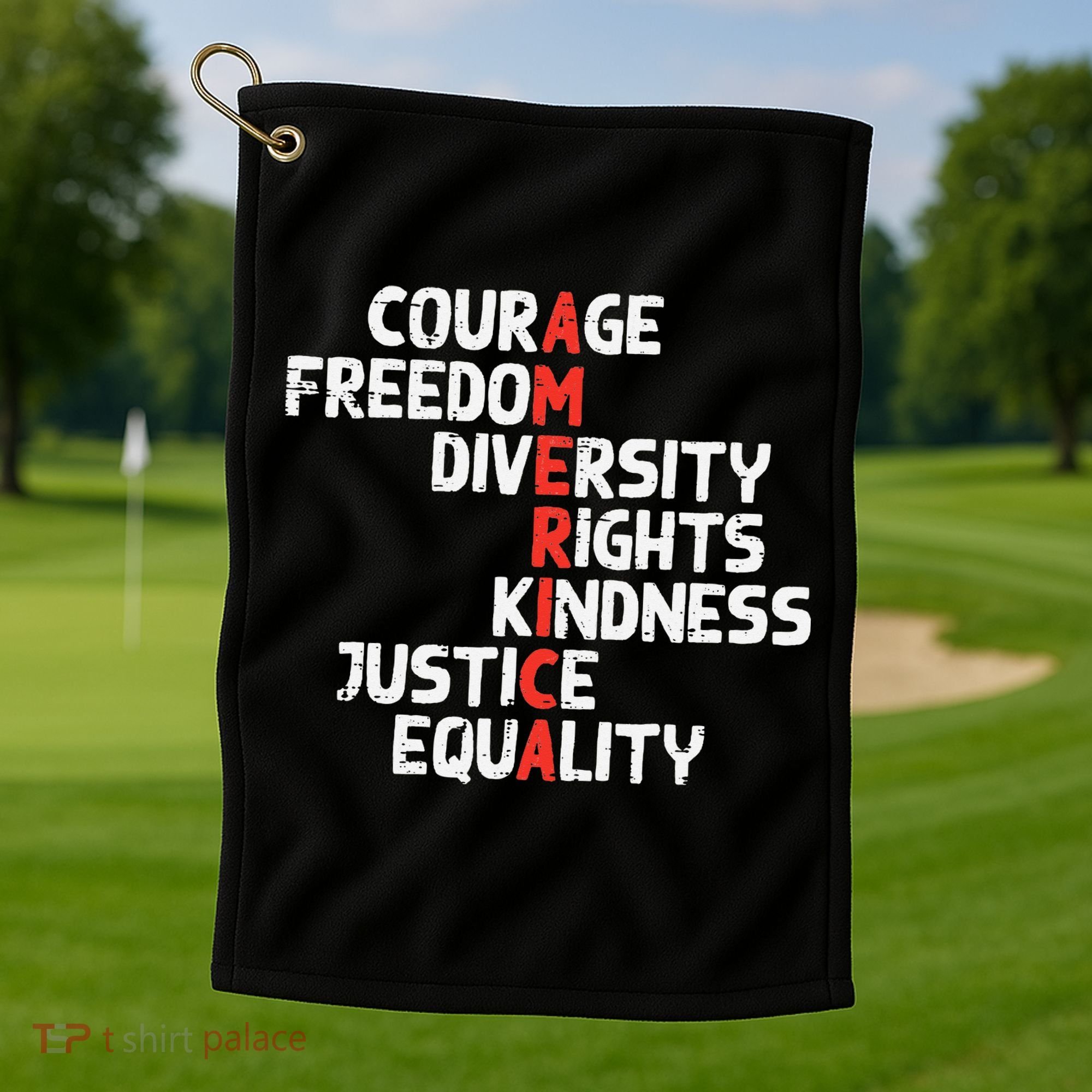 Protest America Courage Freedom Rights Resist Women Golf Towel