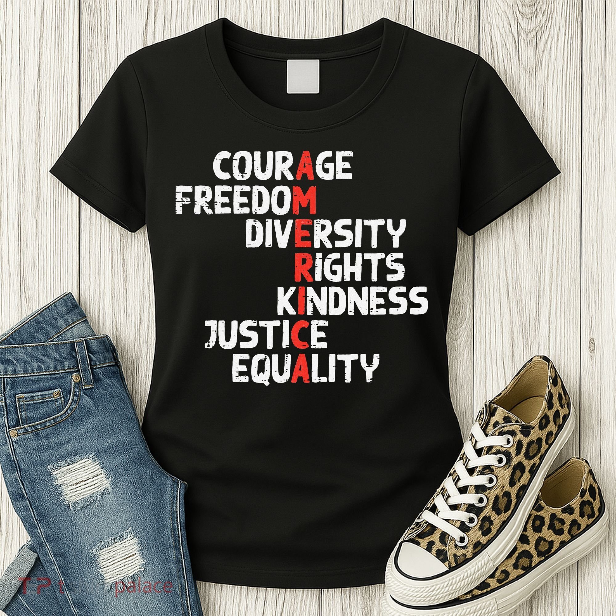 Protest America Courage Freedom Rights Resist Women Women's T-Shirt