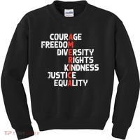 Protest America Courage Freedom Rights Resist Women Kids Sweatshirt thumb 0