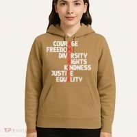 Protest America Courage Freedom Rights Resist Women Hoodie thumb 5