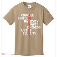 Protest America Courage Freedom Rights Resist Women Kids T-Shirt thumb 0