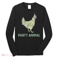 Party Animal Chicken Birthday, Chicken Birthday Long Sleeve Shirt thumb 0
