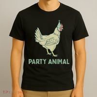 Party Animal Chicken Birthday, Chicken Birthday T-Shirt thumb 3