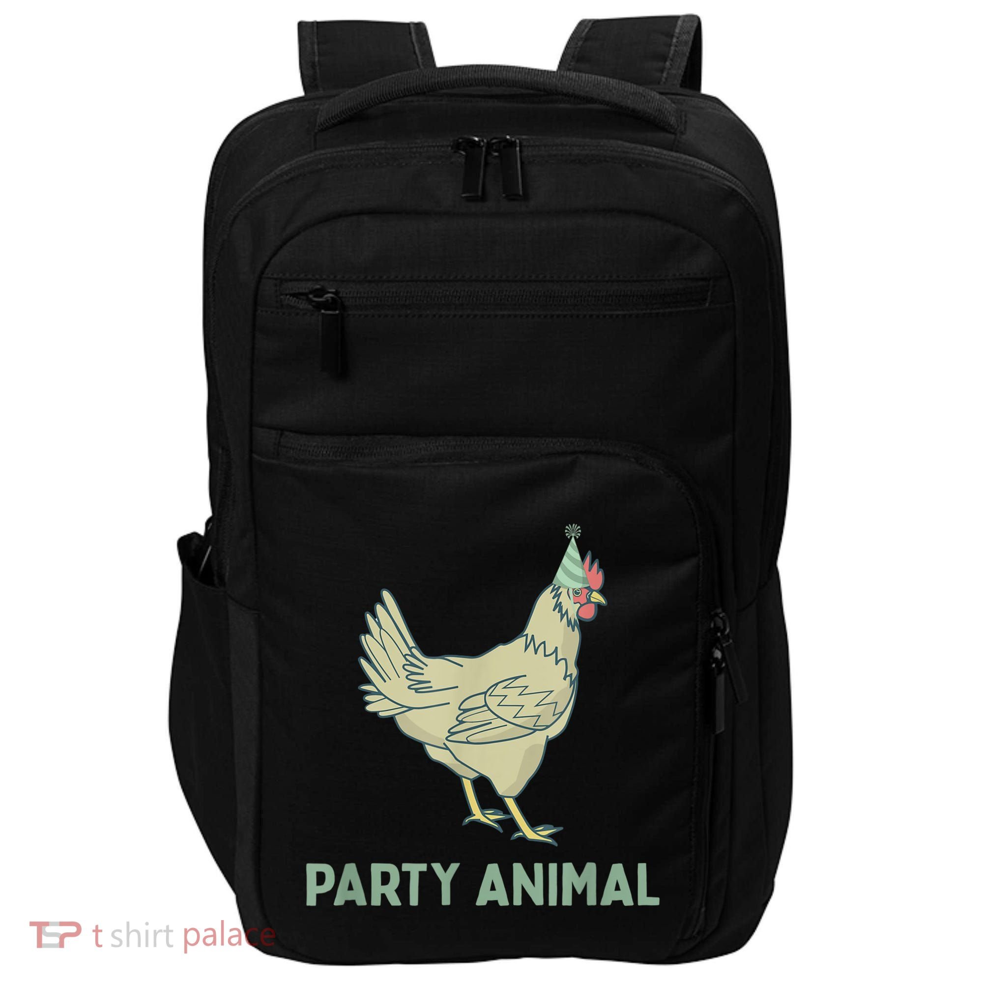Party Animal Chicken Birthday, Chicken Birthday Impact Tech Backpack