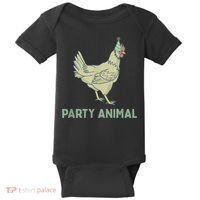 Party Animal Chicken Birthday, Chicken Birthday Baby Bodysuit thumb 0