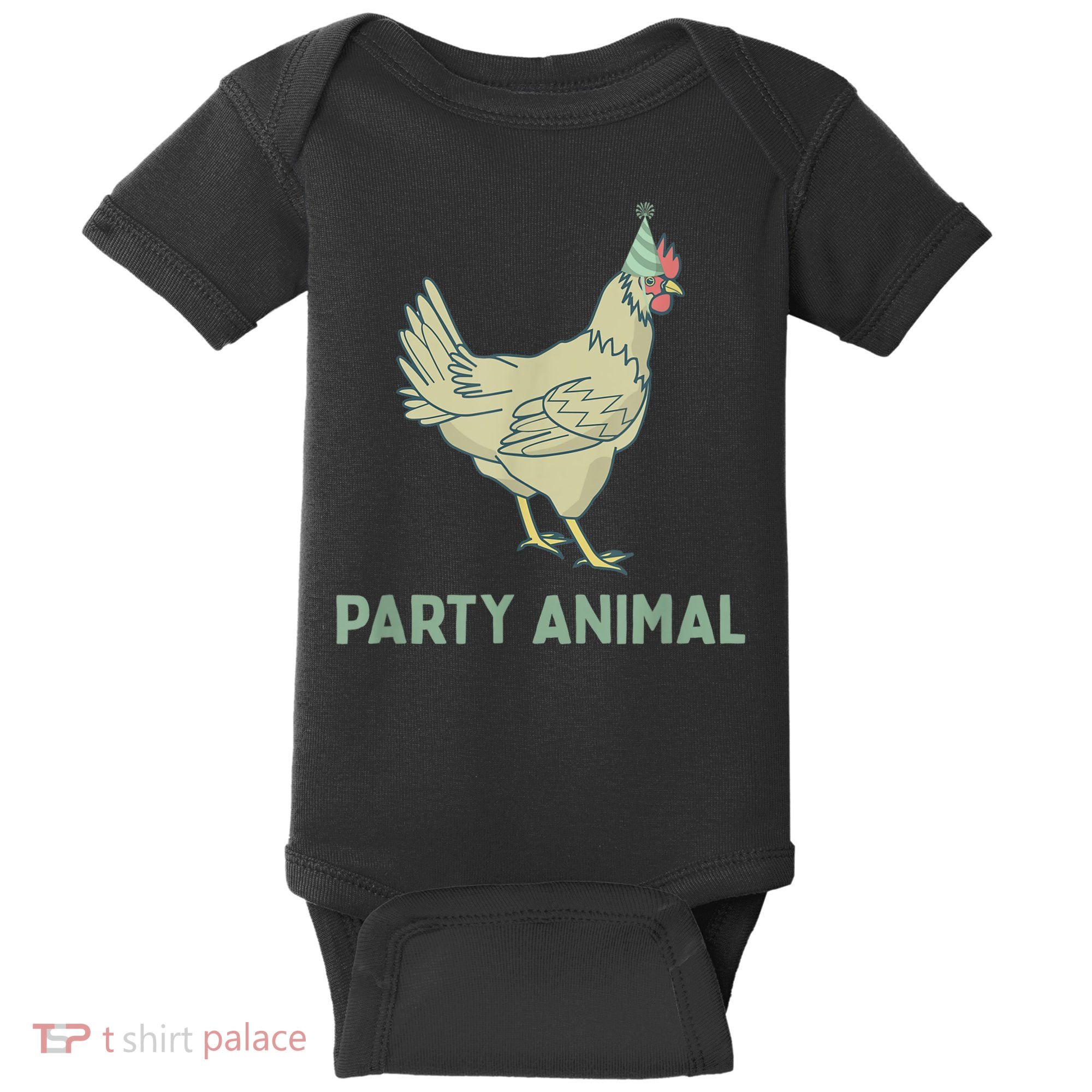 Party Animal Chicken Birthday, Chicken Birthday Baby Bodysuit