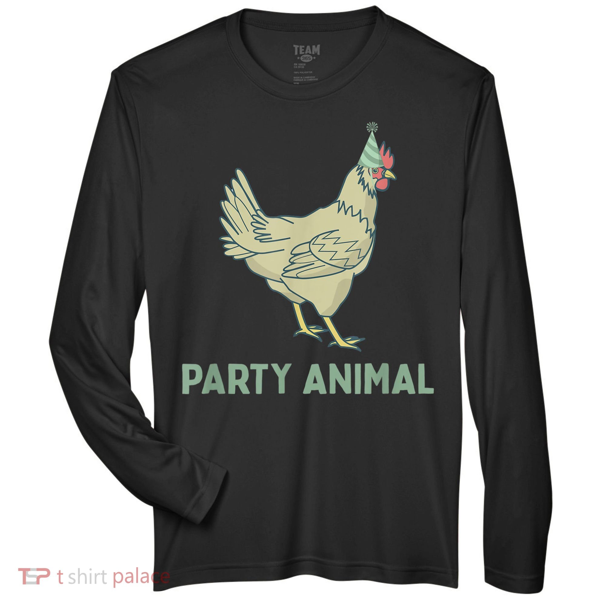 Party Animal Chicken Birthday, Chicken Birthday Zone Performance Long-Sleeve T-Shirt